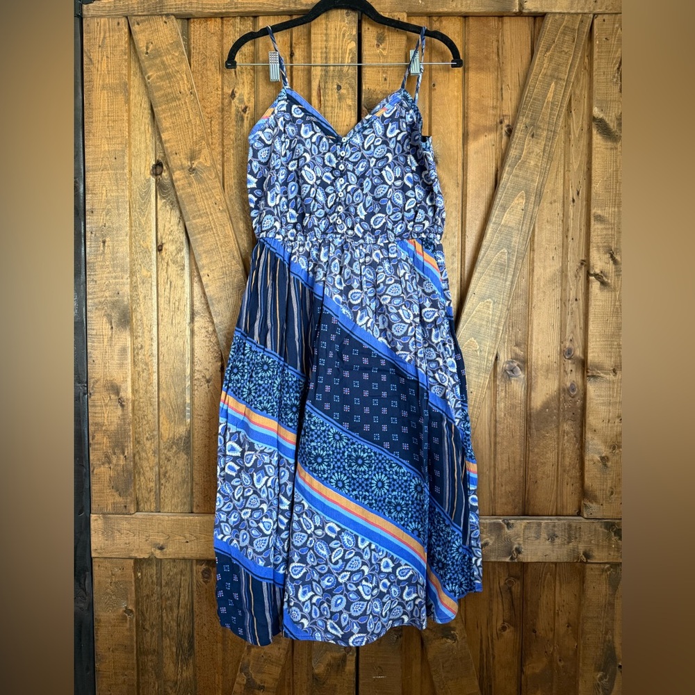 Aerie Blue Patterned Dress